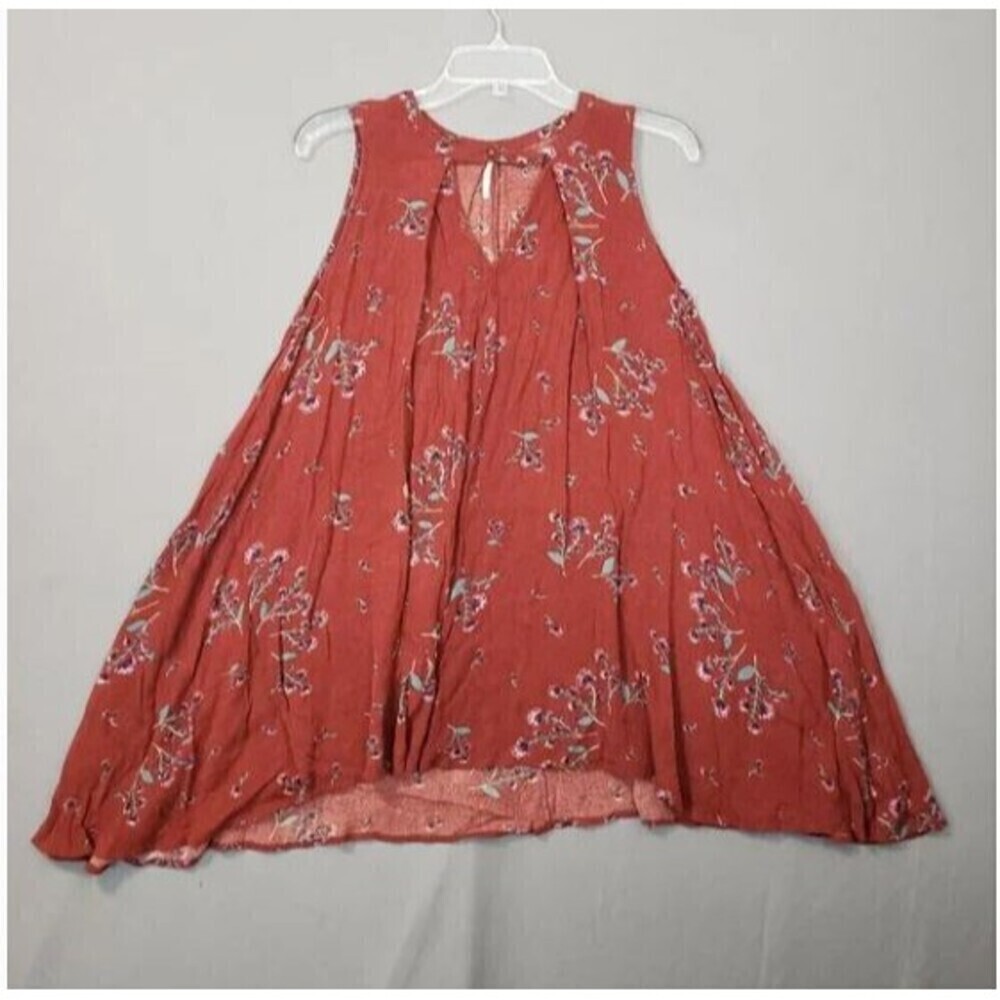 Free People Tree Swing Tank Top Tunic Dress in Crimson Size Small - Picture 4 of 12